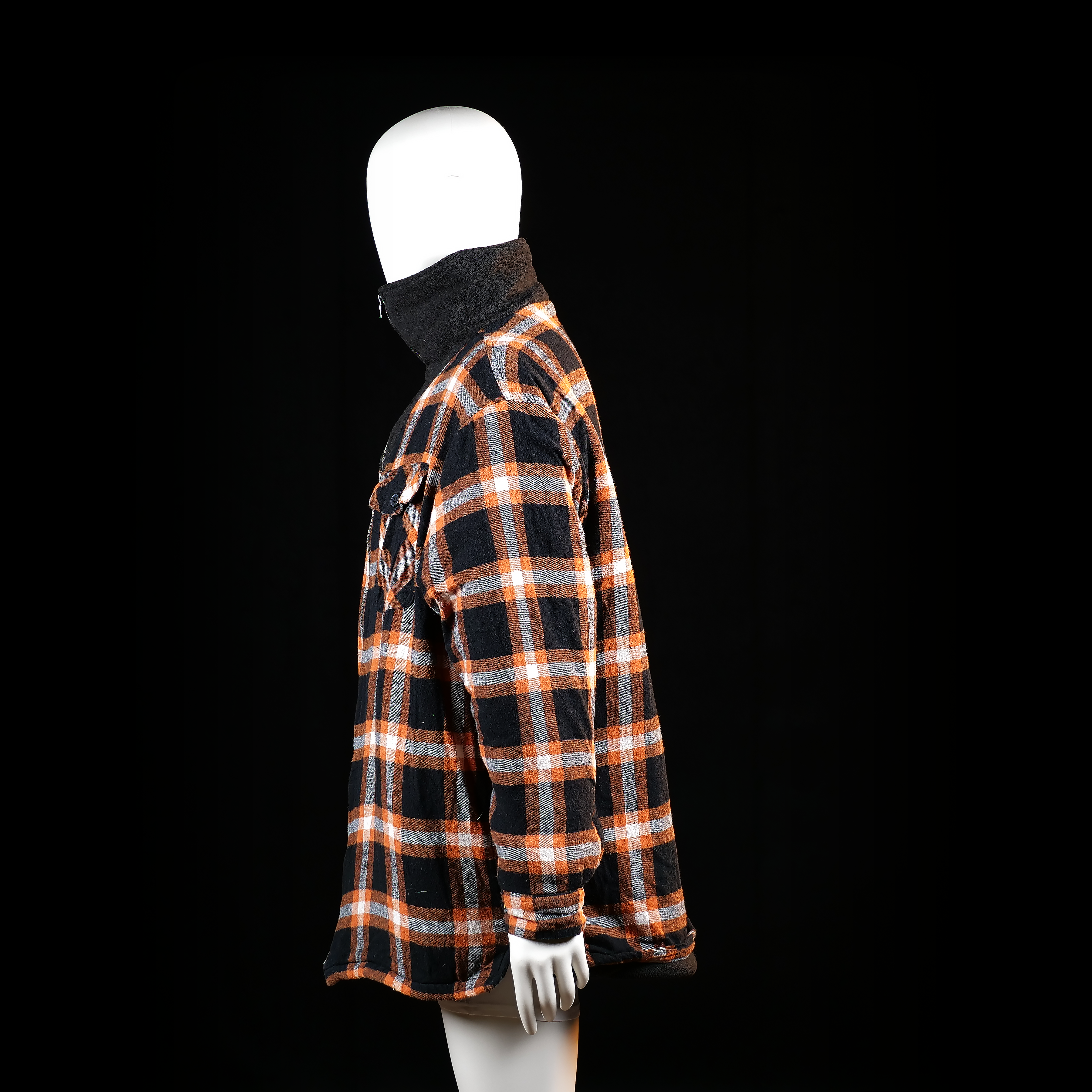 Fleece jacket - Black & Orange - Size 4XL