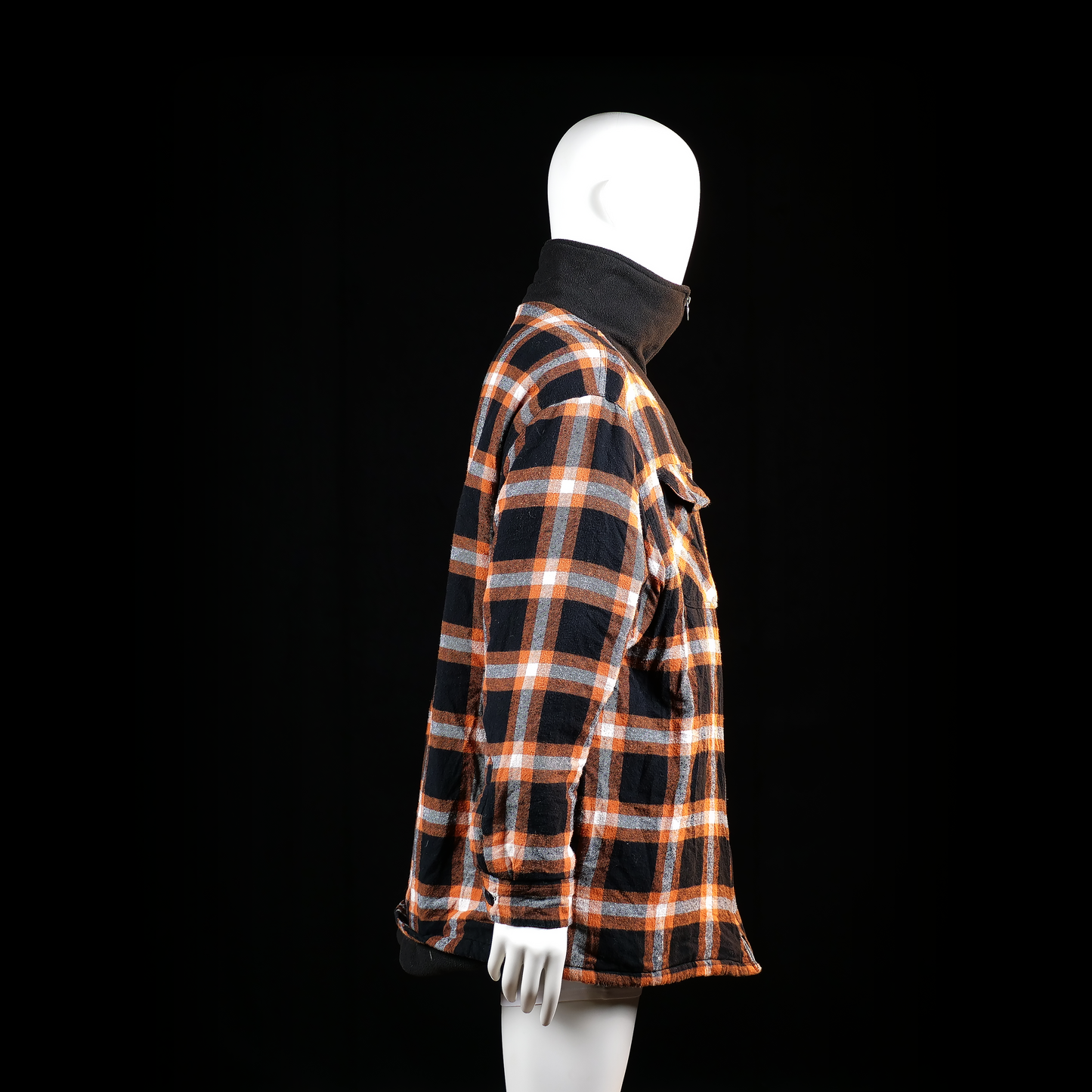 Fleece jacket - Black & Orange - Size 4XL