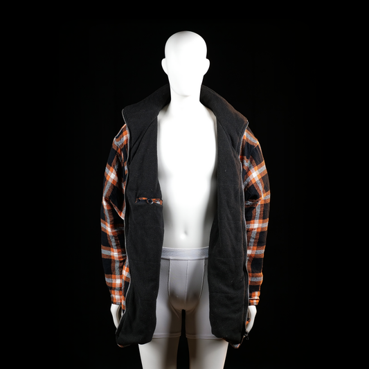 Fleece jacket - Black & Orange - Size 4XL