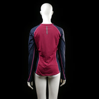 Long-sleeve top - Burgundy & Navy - Size S