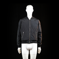 Lager 157 - Bomber jacket - Black - Size S - Matte finish jacket with a front zipper closure, ribbed cuffs and hem, and zippered arm pocket. It has a classic bomber silhouette with slanted zip hand pockets.