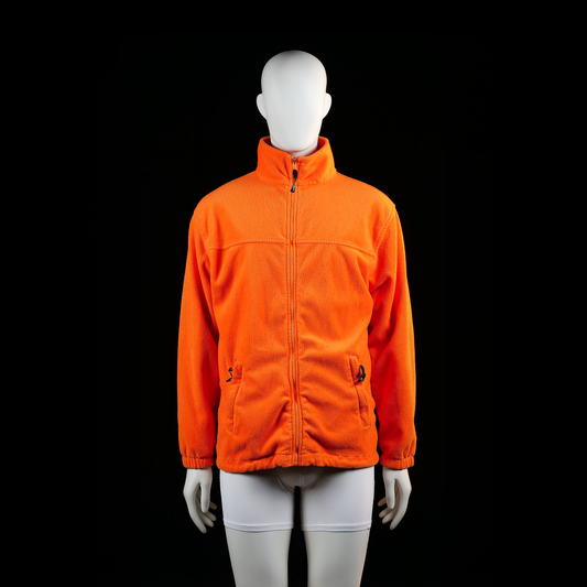 James & Nickolson - Fleece jacket - Orange - Size L - High-neck fleece jacket with full front zip closure and elasticated cuffs. Features two zippered side pockets and a straight hem.