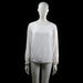 Jdy - Blouse - White - Size 40 - Loose-fitting long-sleeve top with gathered fabric at the shoulders and smocked cuffs. Features a wide round neckline and a slightly rounded hem.