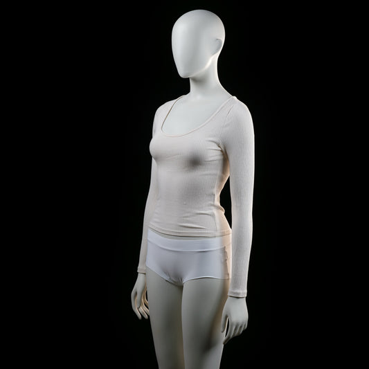 Long-sleeve top - Ivory - Size XS, S