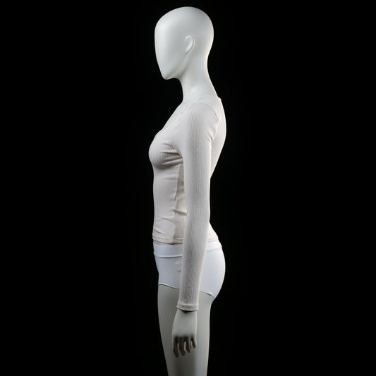 Long-sleeve top - Ivory - Size XS, S
