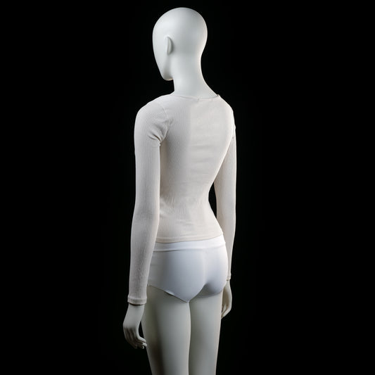 Long-sleeve top - Ivory - Size XS, S
