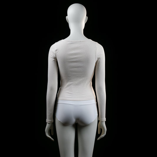 Long-sleeve top - Ivory - Size XS, S
