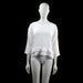 Only - Blouse - White - Size 36 - Loose-fitting white top with 3/4 sleeves and a wide round neckline. Features a pronounced double-layered ruffle at the hem.
