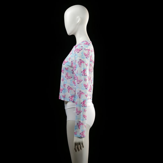 Long-sleeve top - Light Blue & Pink - Size 42