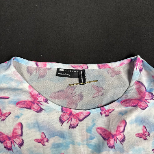Long-sleeve top - Light Blue & Pink - Size 42