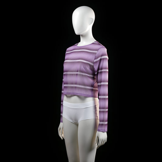 Long-sleeve top - Purple & White - Size 42