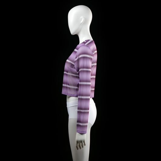 Long-sleeve top - Purple & White - Size 42