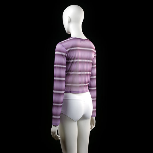 Long-sleeve top - Purple & White - Size 42