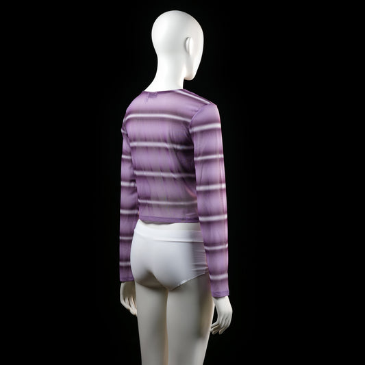 Long-sleeve top - Purple & White - Size 42