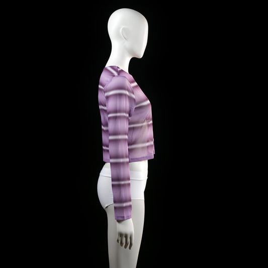 Long-sleeve top - Purple & White - Size 42