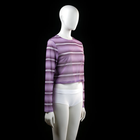 Long-sleeve top - Purple & White - Size 42