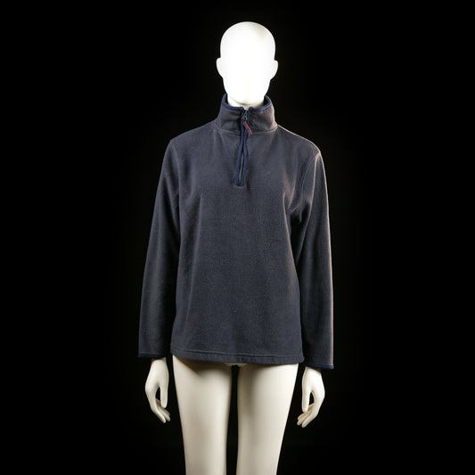 Authentic - Sweatshirt - Navy - Size M - Long-sleeve fleece with a quarter-zip front and high stand collar. Features a clean hem and cuff finish with no added trims or prints.