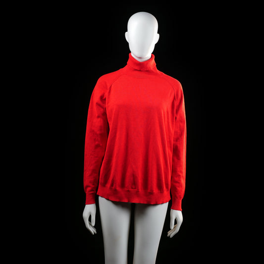 Lindex Holly & Whyte - Turtleneck - Red - Size M - Long-sleeve top with a high turtleneck collar and ribbed cuffs and hem. Solid color with no visible patterns or embellishments.
