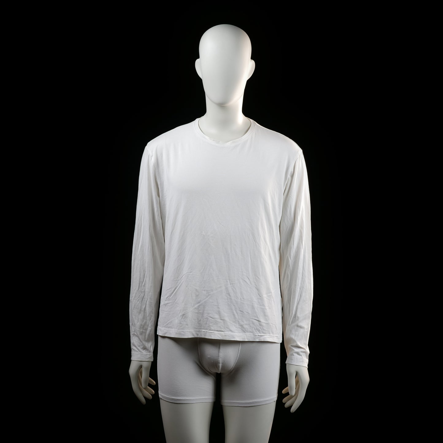 H&M - Long-sleeve top - White - Size XL - Plain long-sleeve top with a crew neckline and straight hem. No visible patterns, prints, or closures.