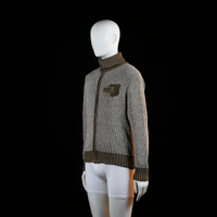 Fleece jacket - Gray & Brown - Size M