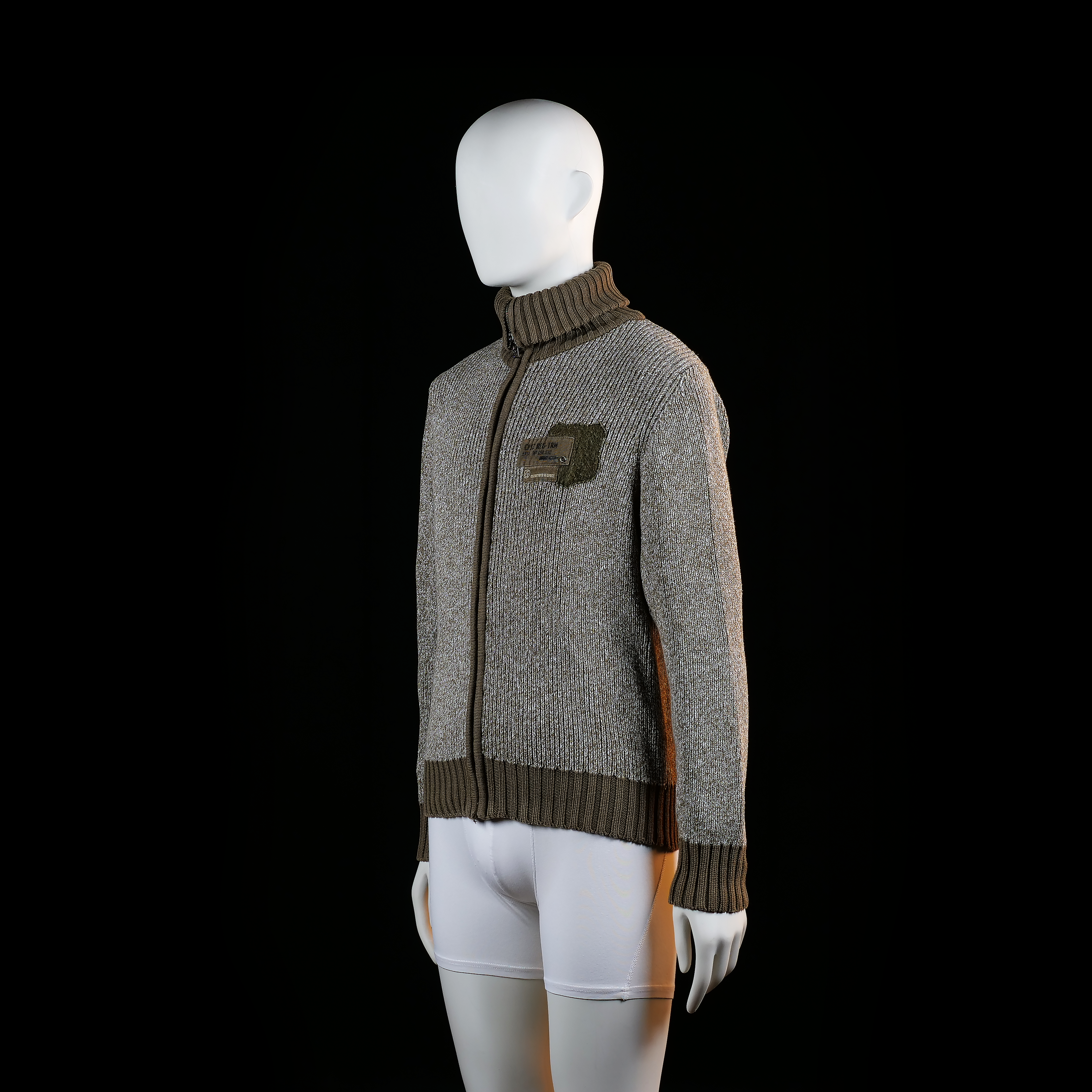 Fleece jacket - Gray & Brown - Size M