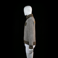 Fleece jacket - Gray & Brown - Size M