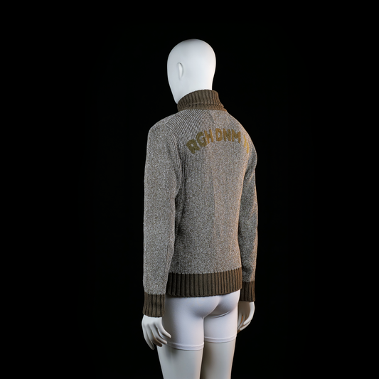 Fleece jacket - Gray & Brown - Size M