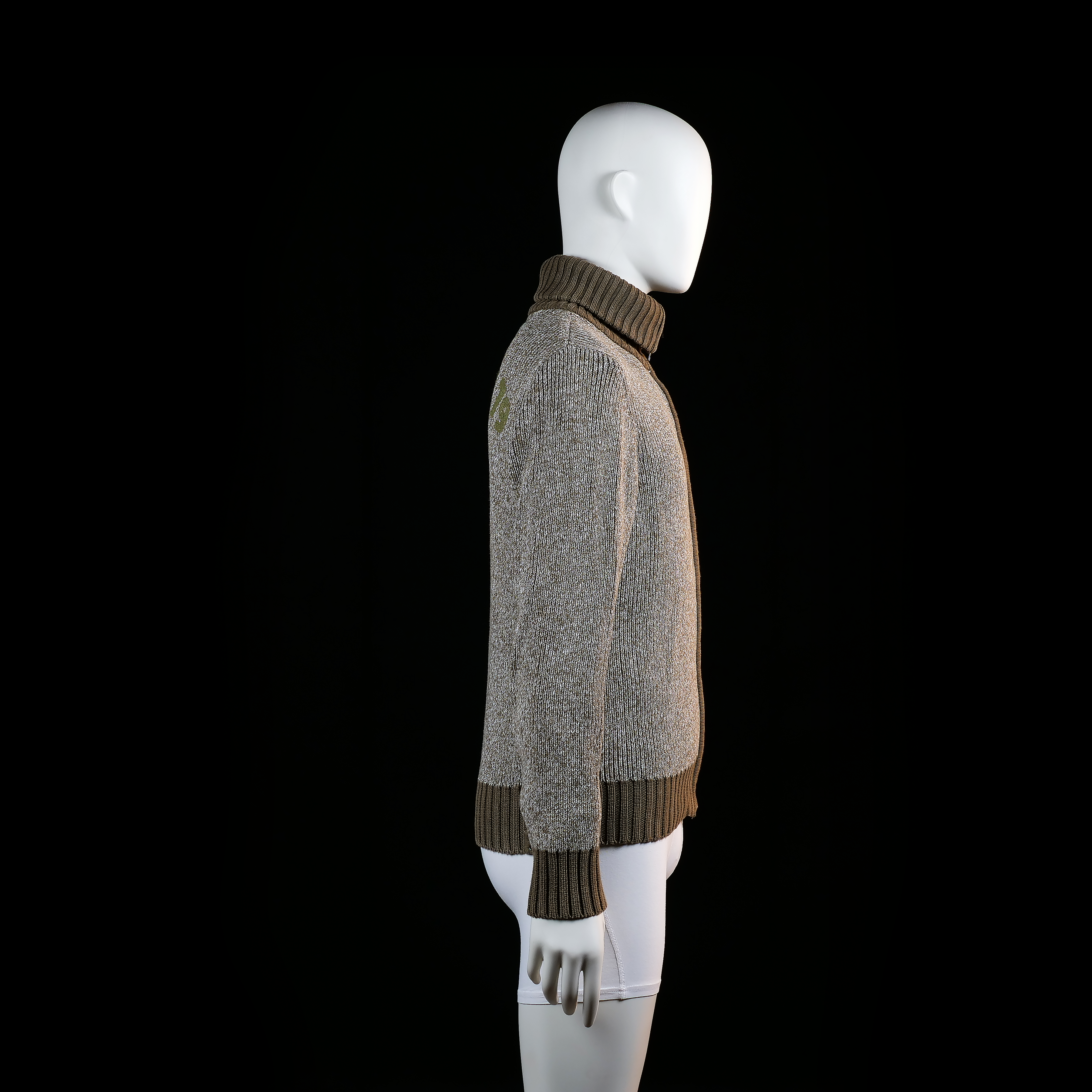 Fleece jacket - Gray & Brown - Size M