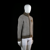 Fleece jacket - Gray & Brown - Size M