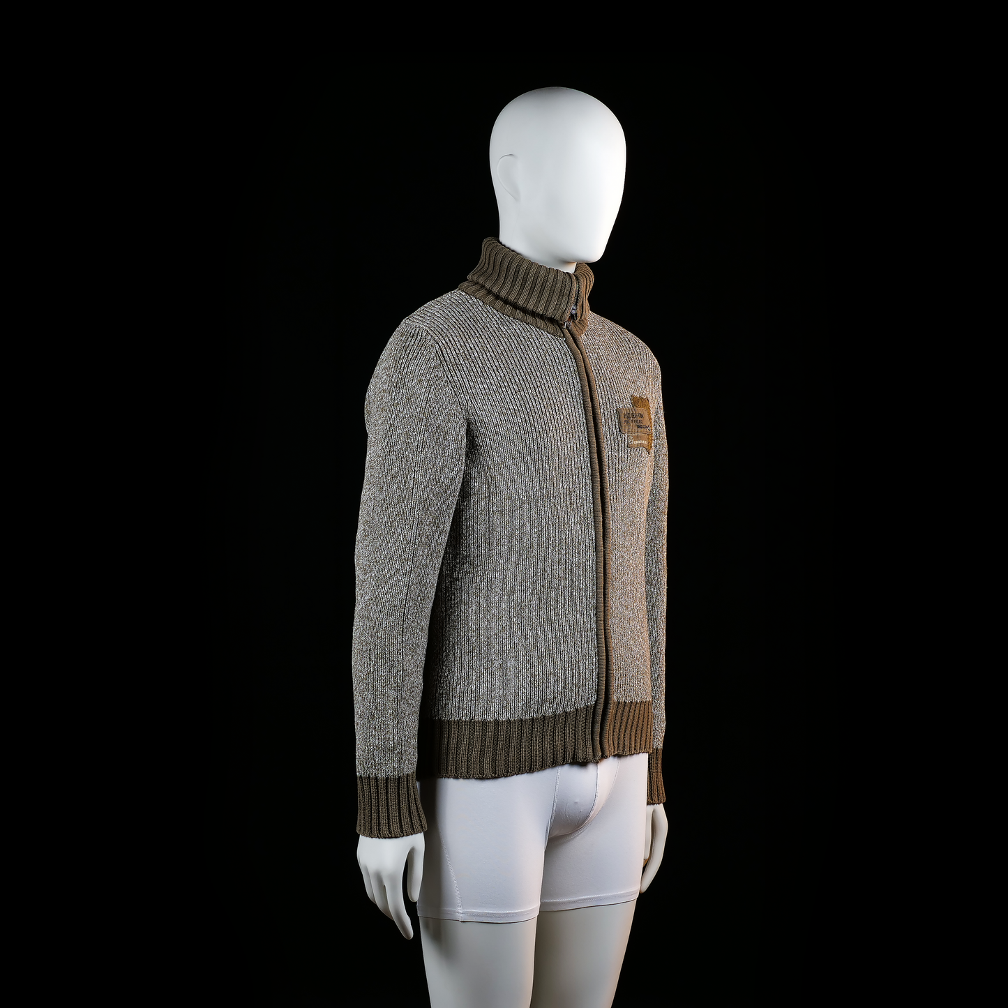Fleece jacket - Gray & Brown - Size M