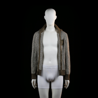 Fleece jacket - Gray & Brown - Size M