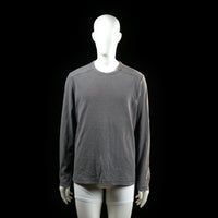 H&M - Long-sleeve top - Gray - Size L - Solid-colored long-sleeve top with a round neckline and no visible fastenings or design elements. Features a straight hem and slight seam detailing at the shoulders.