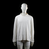 Fynch-hatton - Turtleneck - White - Size XL - Long-sleeve top with a relaxed fit and a loosely structured turtleneck collar. Features a small chest logo detail on the left side.