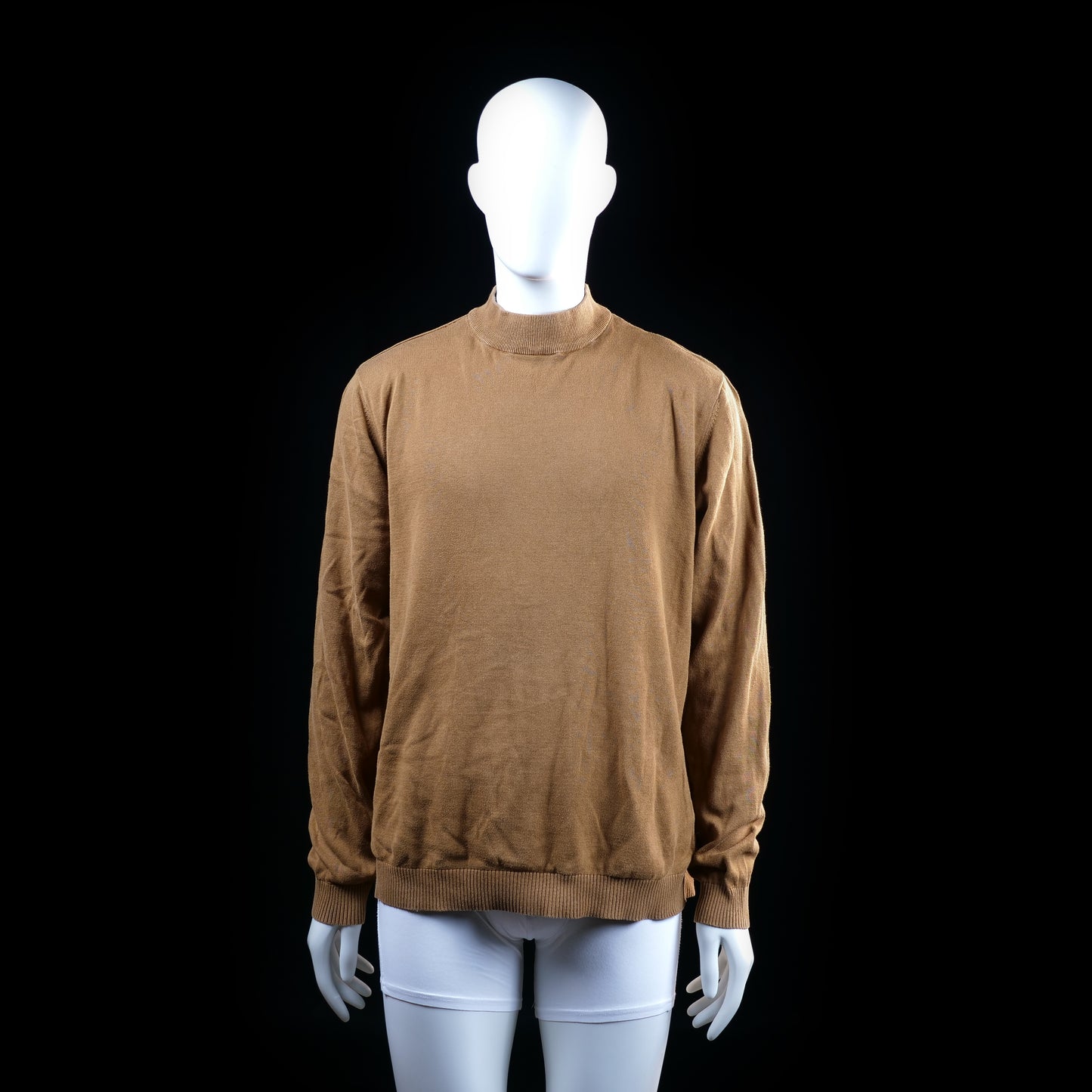 Jack & Jones - Sweater - Camel - Size XL - Long-sleeve pullover with a mock neck and ribbed cuffs and hem. The design is plain with no visible patterns or embellishments.