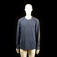 Kappahl - Long-sleeve top - Navy - Size L - Solid navy long-sleeve top with a classic crew neckline and straight hem. No visible patterns, logos, or closures.
