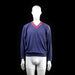Wolsey - Sweatshirt - Navy & Red - Size M - Long-sleeve top with a deep V-neckline featuring wide contrasting red trim and matching red seam detailing along the shoulders. Finished with ribbed cuffs and hem.