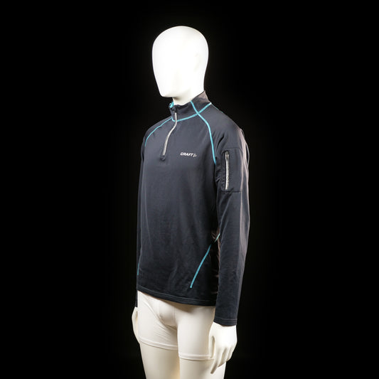 Sports top - Black & Light Blue - Size M