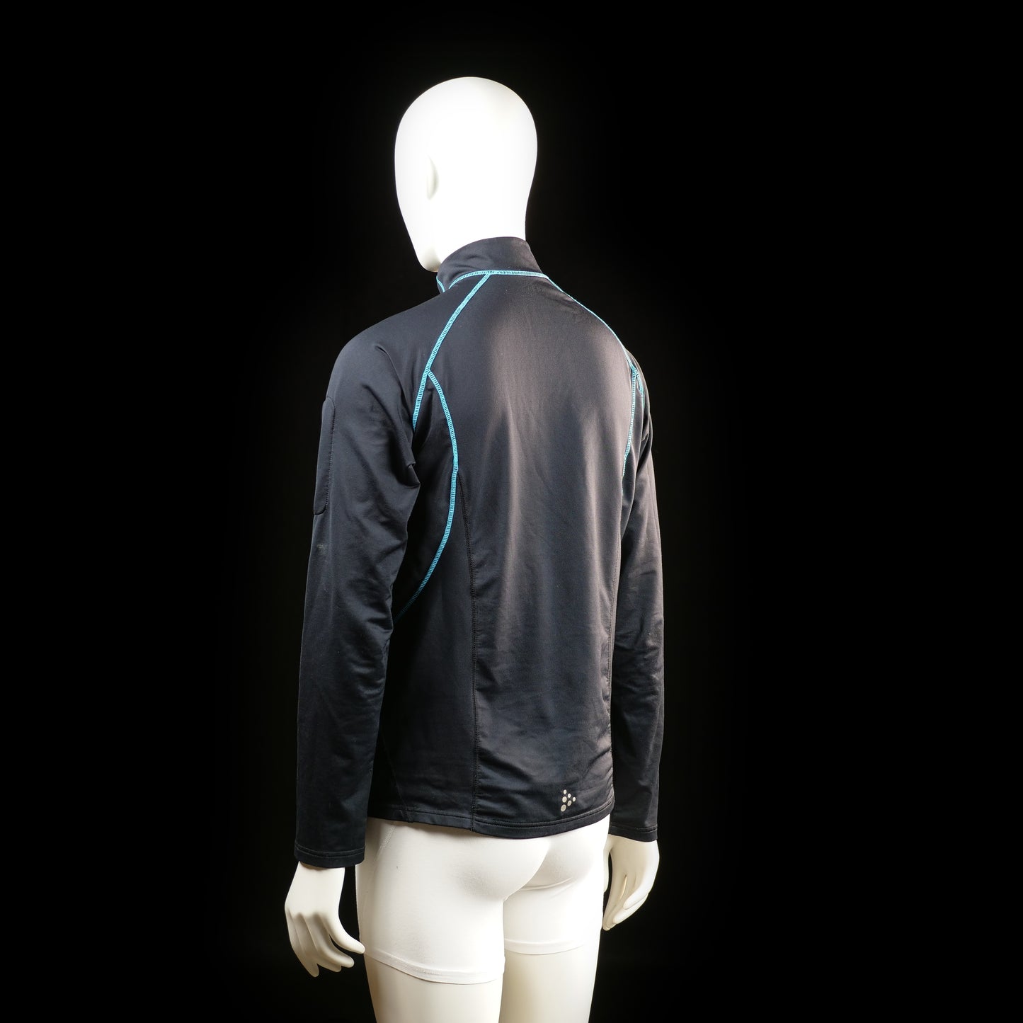 Sports top - Black & Light Blue - Size M