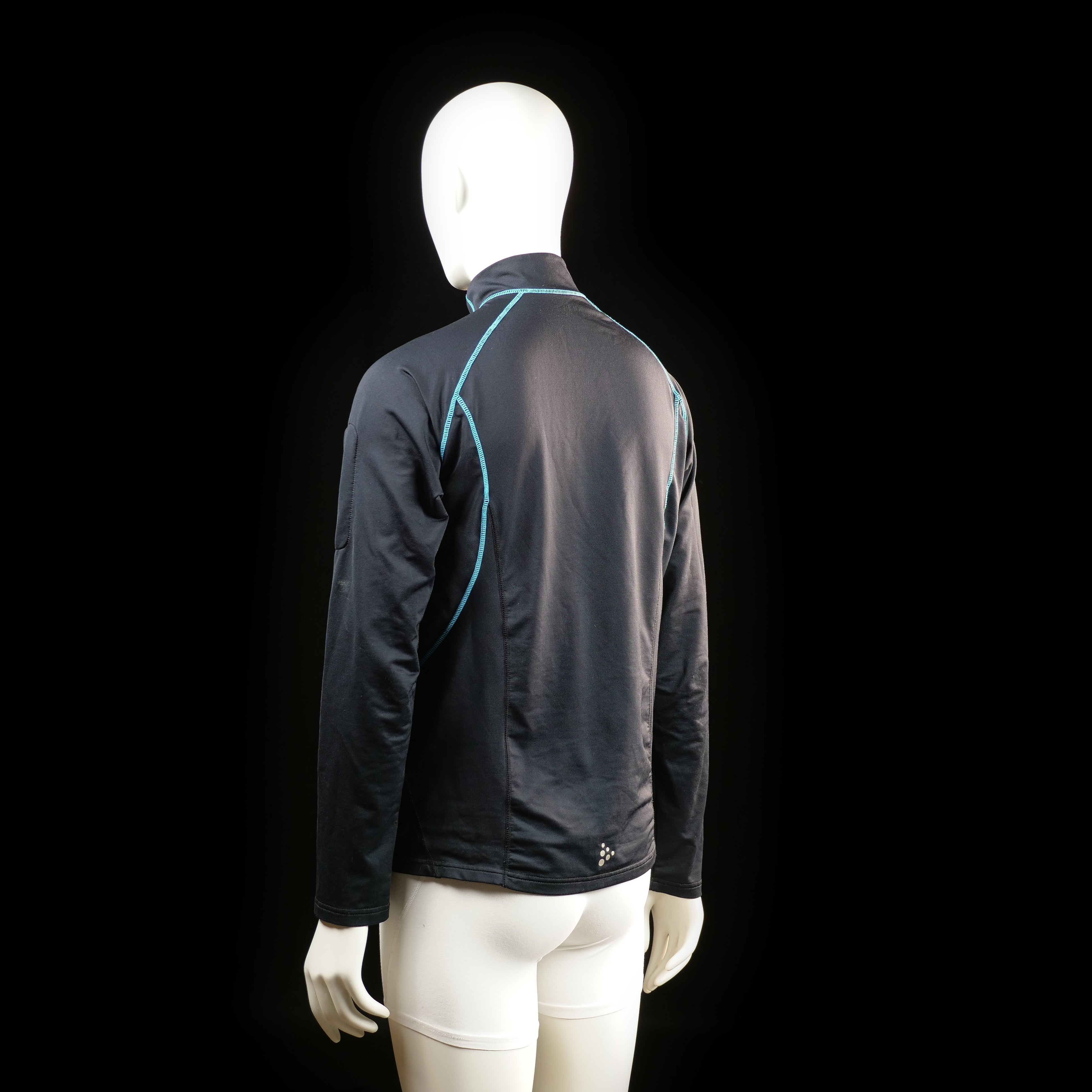 Sports top - Black & Light Blue - Size M