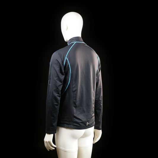 Sports top - Black & Light Blue - Size M