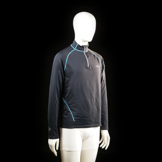 Sports top - Black & Light Blue - Size M