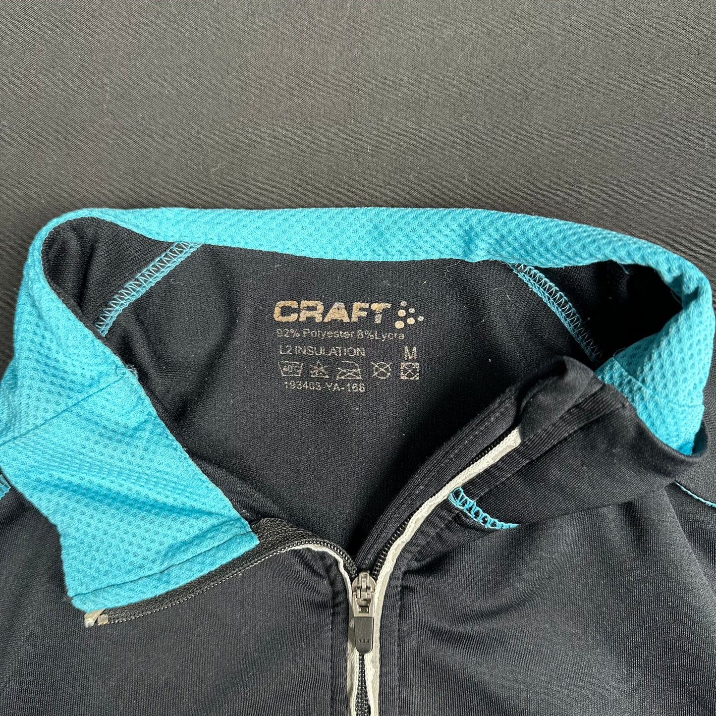 Sports top - Black & Light Blue - Size M