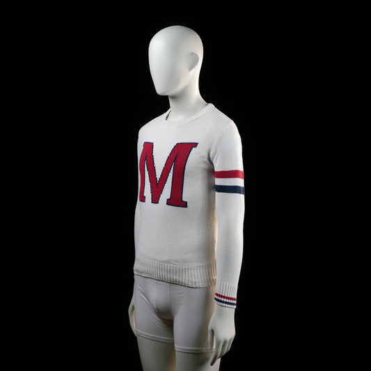 Sweater - White & Red & Navy - Size S