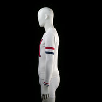 Sweater - White & Red & Navy - Size S