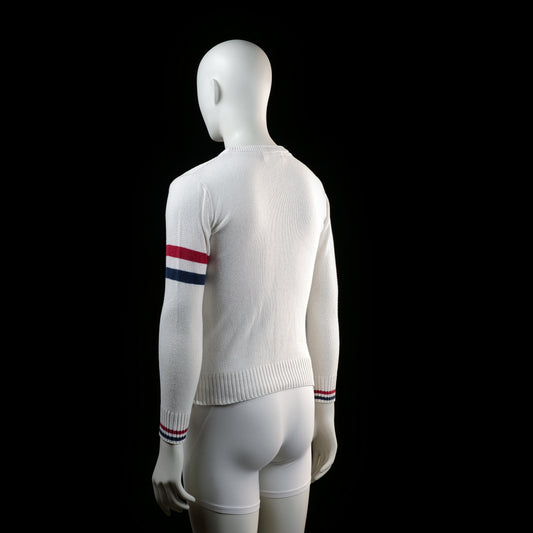 Sweater - White & Red & Navy - Size S