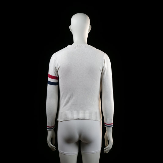 Sweater - White & Red & Navy - Size S