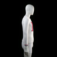 Sweater - White & Red & Navy - Size S