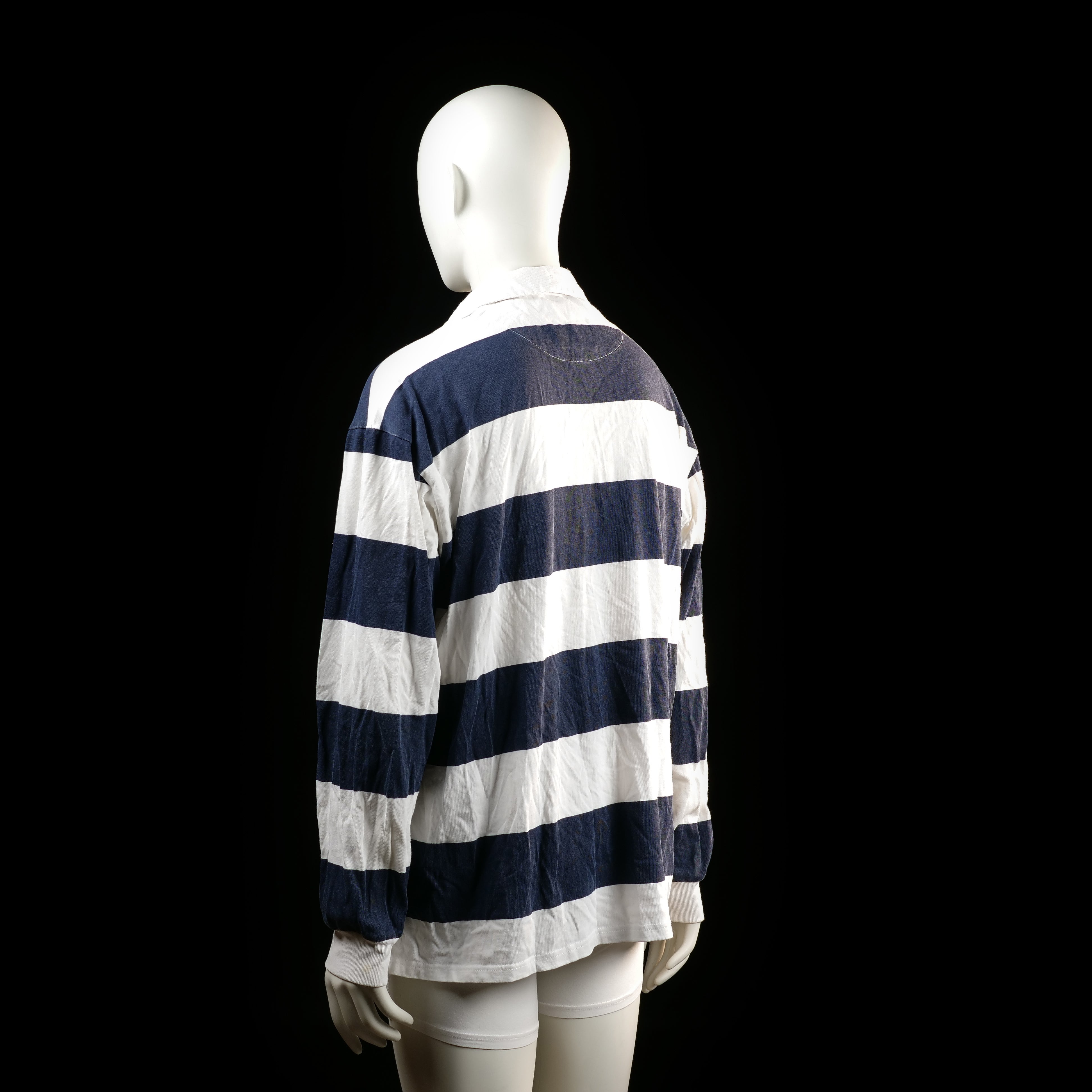 Shirt - White & Navy - Size L