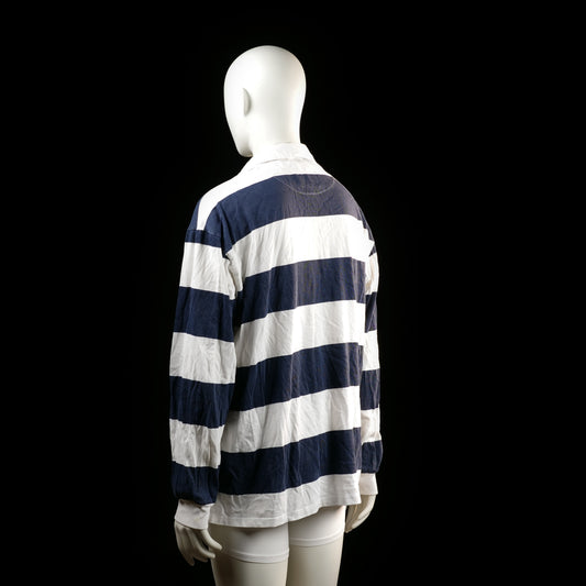 Shirt - White & Navy - Size L