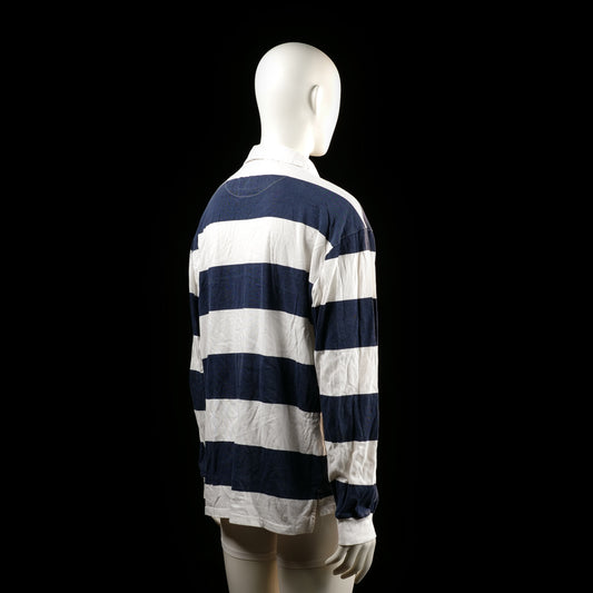 Shirt - White & Navy - Size L